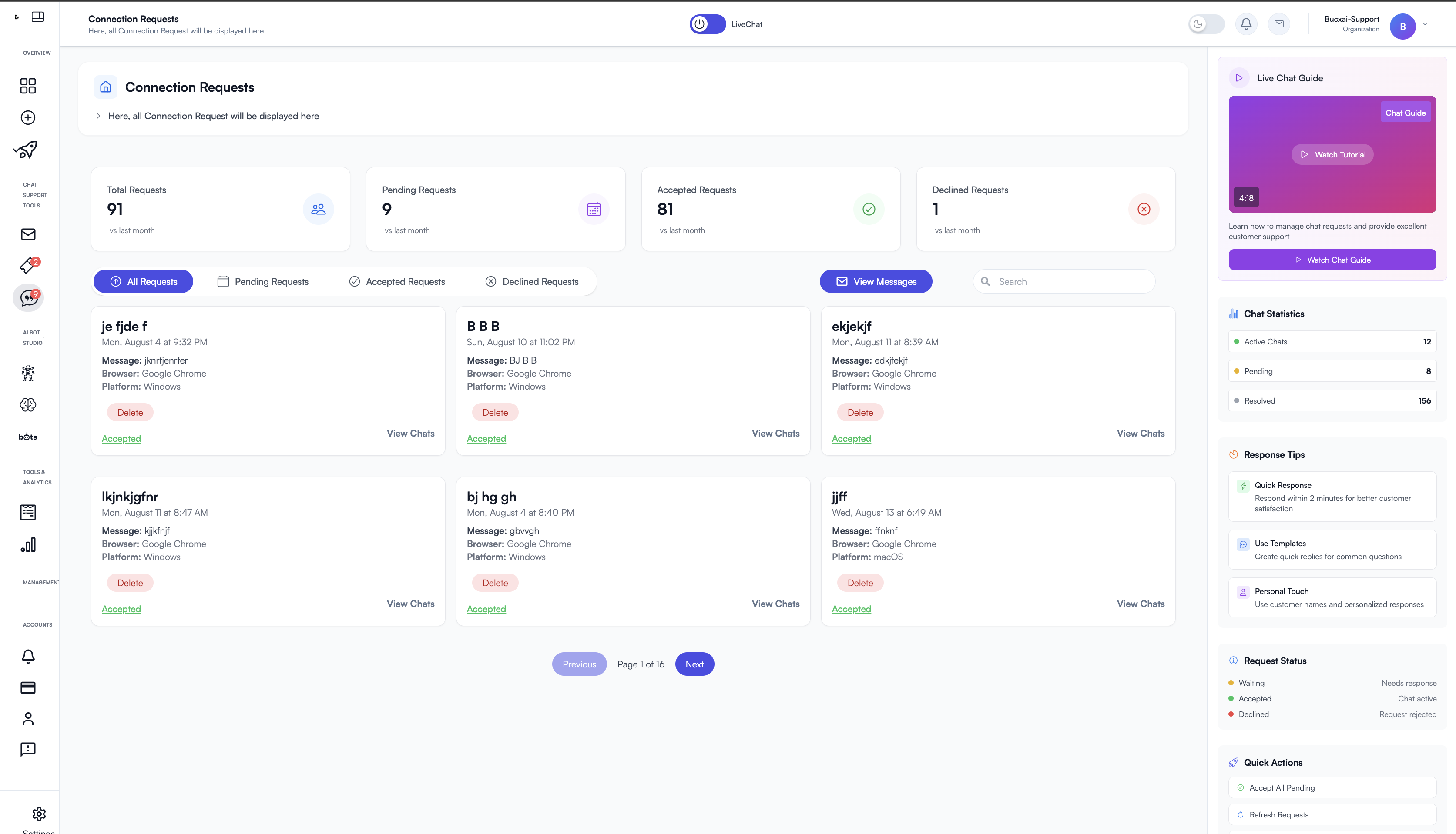 Bucxai Dashboard